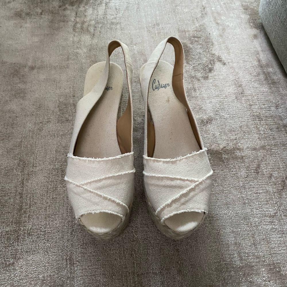 Casteñer off white espadrille wedges